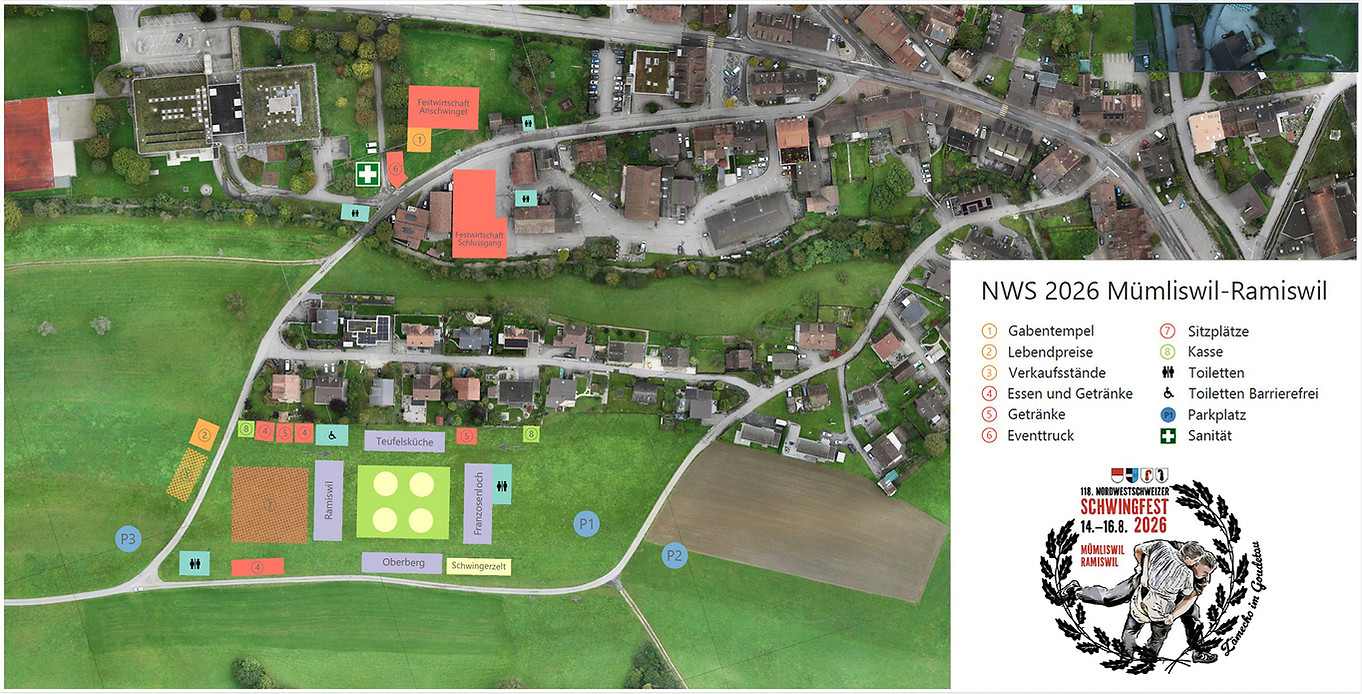 Lageplan vom Schwingfest Mümliswil
