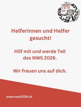Helferinnen und Helfer gesucht!🔍💪

Ein Fest lebt von Menschen, die mit anpacken. Wir suchen motivierte Helferinnen und Helfer - egal ob beim Aufbau, an den Ständen oder hinter den Kulissen. 

🛜 Unser Helfertool ist online: Am einfachsten registrierst du dich dort und wählst deine Einsätze selber aus. 

📝 Alternativ füllst Du das Anmeldeformular aus und schickst es per Mail an unseren Personalchef Dolf Rütti. 

☎️ Wer lieber zum Hörer greift, wählt einfach 079 400 29 25. Wir helfen dir deinen Einsatz zu planen.

Jede/r Helfer/-in erhält ein Helfer-T-Shirt, sowie freien Eintritt in die Schwingerarena (Rasenstehplätze), sowie Verpflegung vor Ort.

Alle weiteren Infos findest du auf www.nws2026.ch. 

Schon jetzt ein riesiges Dankeschön für deinen Einsatz!😊💪

#nws2026