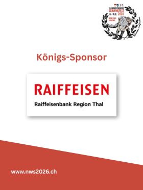 Königliche Freude! 👑🎉

Wir freuen uns riesig, die @raiffeisenbank_region_thal als unseren Königssponsor präsentieren zu dürfen. Ein Grossanlass wie das NWS wäre ohne die Unterstützung engagierter Partner nicht möglich.

Herzlichen Dank für die wertvolle Zusammenarbeit! 🤝

#nws2026