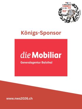 Königliche Freude! 👑🎉
 
Wir freuen uns riesig, die Mobiliar Balsthal als unseren Königssponsor präsentieren zu dürfen. Ein Grossanlass wie das NWS wäre ohne die Unterstützung engagierter Partner nicht möglich.
 
Herzlichen Dank für die wertvolle Zusammenarbeit! 🤝